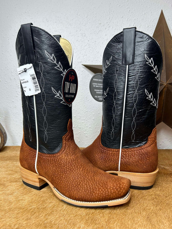 Men's Horse Power Peanut Carpincho & Black Texas Boots-Men's Boots-Horse Power-Lucky J Boots & More, Women's, Men's, & Kids Western Store Located in Carthage, MO