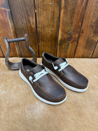 Ariat Hilo Buckeye, Men's elephant print shoes, Ariat warm brown shoes, men's casual slip-on, lightweight western shoes, Ariat Hilo men's, comfortable daily footwear.