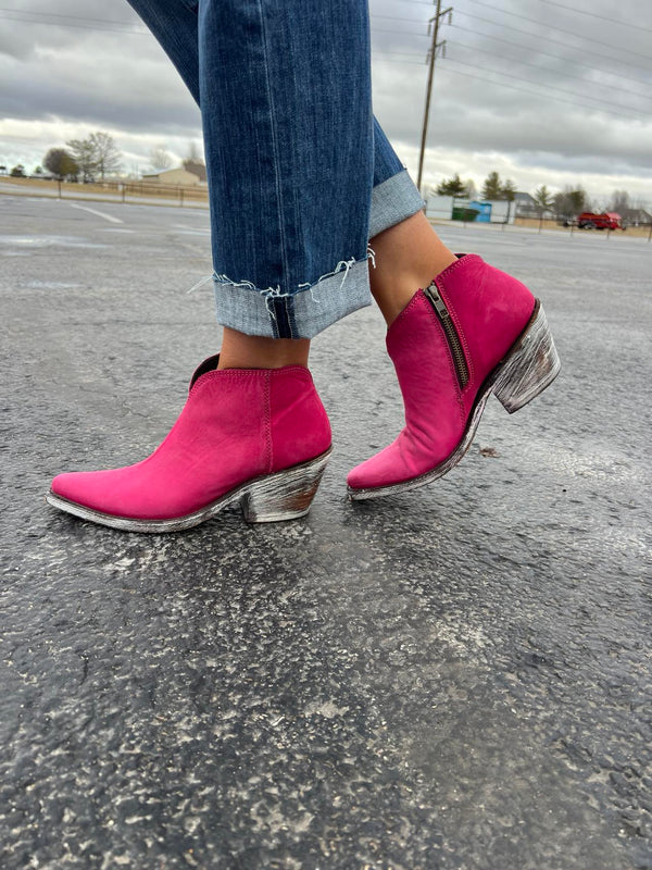 Lidia Nob Grease Fuchsia Booties by Liberty Black *FINAL SALE*-Women's Booties-Liberty Black-Lucky J Boots & More, Women's, Men's, & Kids Western Store Located in Carthage, MO