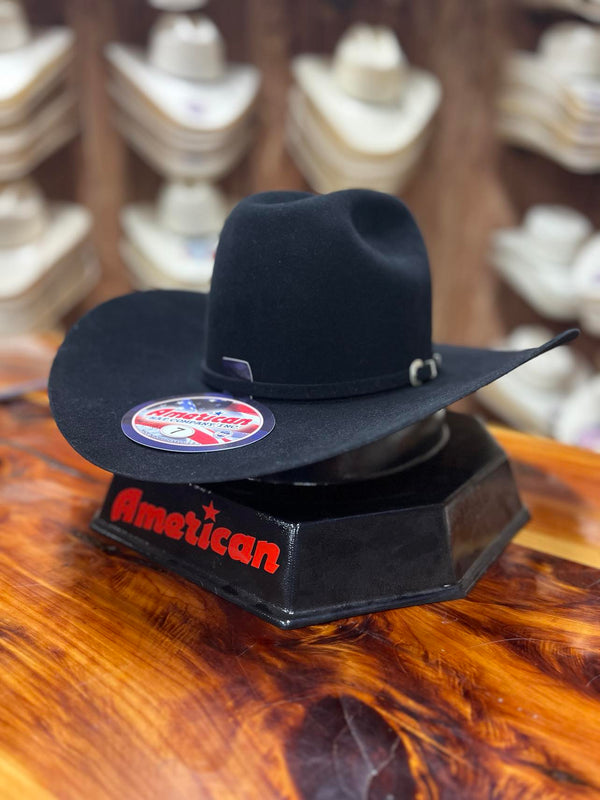 American 40x Black Felt Hat 4.5 Brim 6-117-Felt Cowboy Hats-American Hat Co.-Lucky J Boots & More, Women's, Men's, & Kids Western Store Located in Carthage, MO