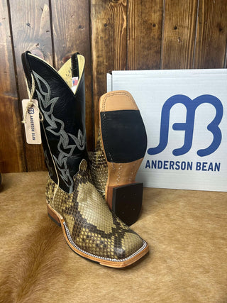 Men's Anderson Bean Natural Matte Giant Python Boot-Men's Boots-Anderson Bean-Lucky J Boots & More, Women's, Men's, & Kids Western Store Located in Carthage, MO