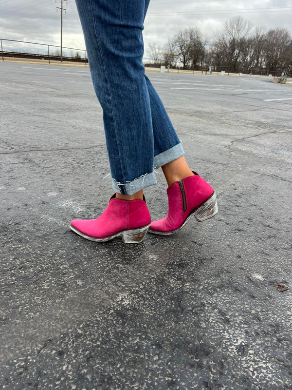 Lidia Nob Grease Fuchsia Booties by Liberty Black *FINAL SALE*-Women's Booties-Liberty Black-Lucky J Boots & More, Women's, Men's, & Kids Western Store Located in Carthage, MO