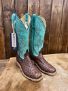 Women's Anderson Bean Cafe Americano Full Quill Ostrich & Green Super Oil Boots-Women's Boots-Anderson Bean-Lucky J Boots & More, Women's, Men's, & Kids Western Store Located in Carthage, MO