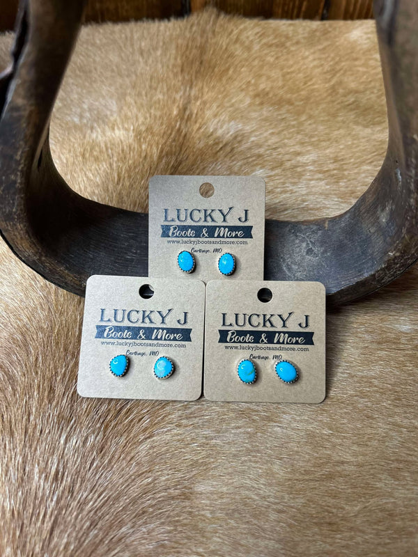 Rose Earrings-Earrings-LJ Turquoise-Lucky J Boots & More, Women's, Men's, & Kids Western Store Located in Carthage, MO