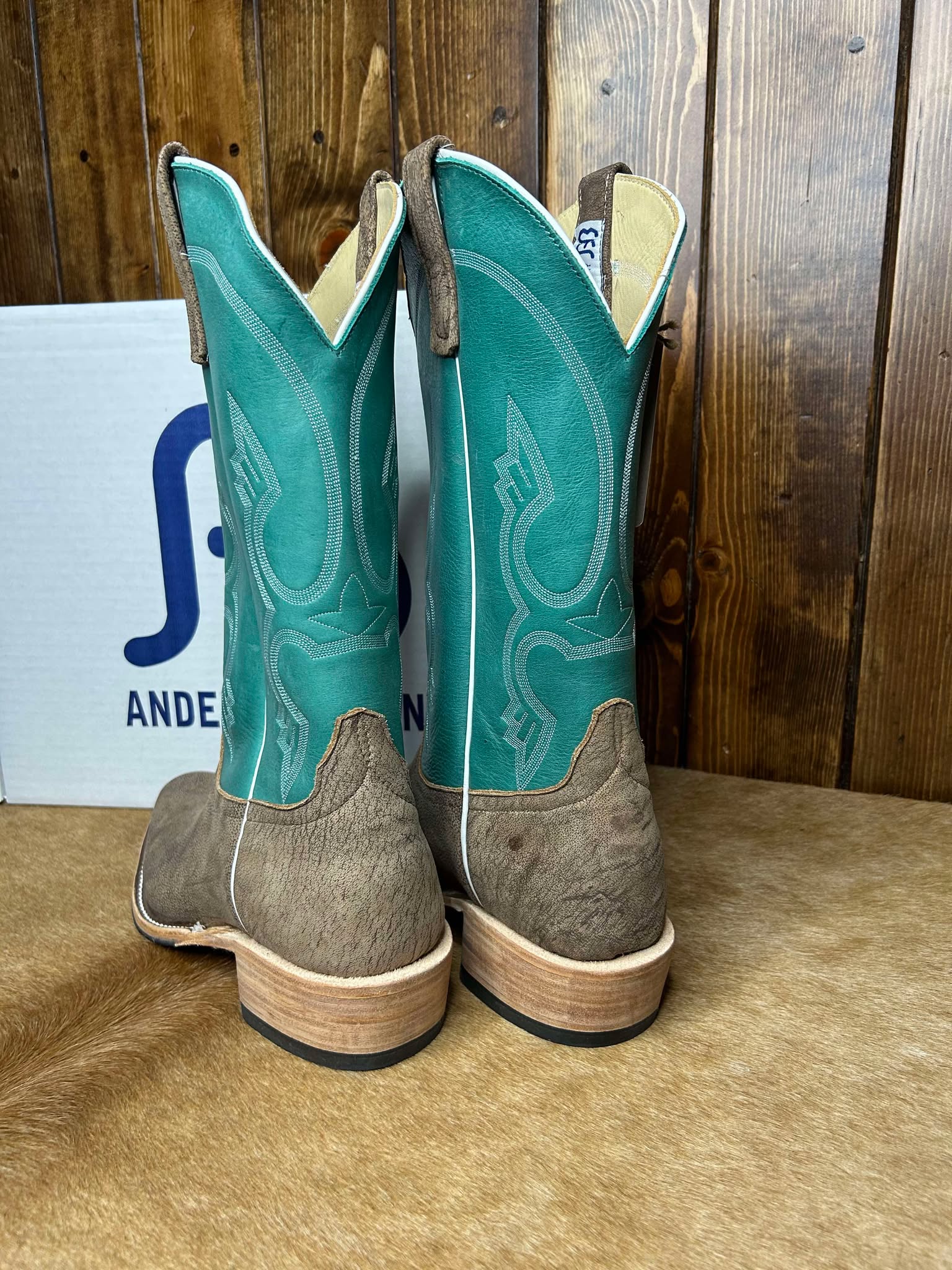 Men's Anderson Bean Eastwood Camel & Turquoise Avatar Boots-Men's Boots-Anderson Bean-Lucky J Boots & More, Women's, Men's, & Kids Western Store Located in Carthage, MO