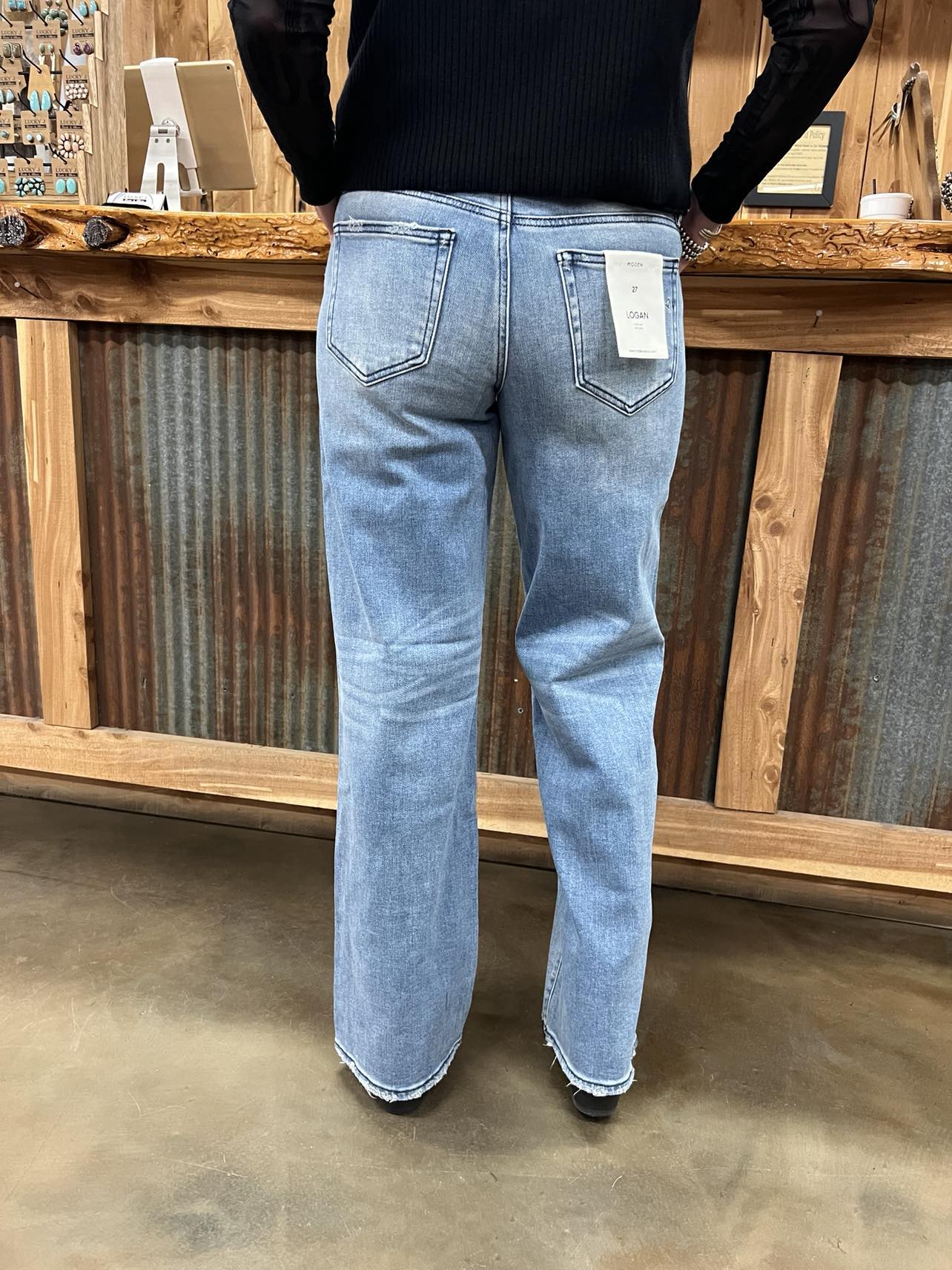 Flying Monkey Halsey High Rise Wide Leg Jeans-Women's Denim-Flying Monkey-Lucky J Boots & More, Women's, Men's, & Kids Western Store Located in Carthage, MO