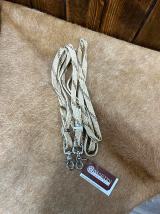 5/8 Waxed Nylon Roping Reins RR58WN-Roping Reins-Equibrand-Lucky J Boots & More, Women's, Men's, & Kids Western Store Located in Carthage, MO