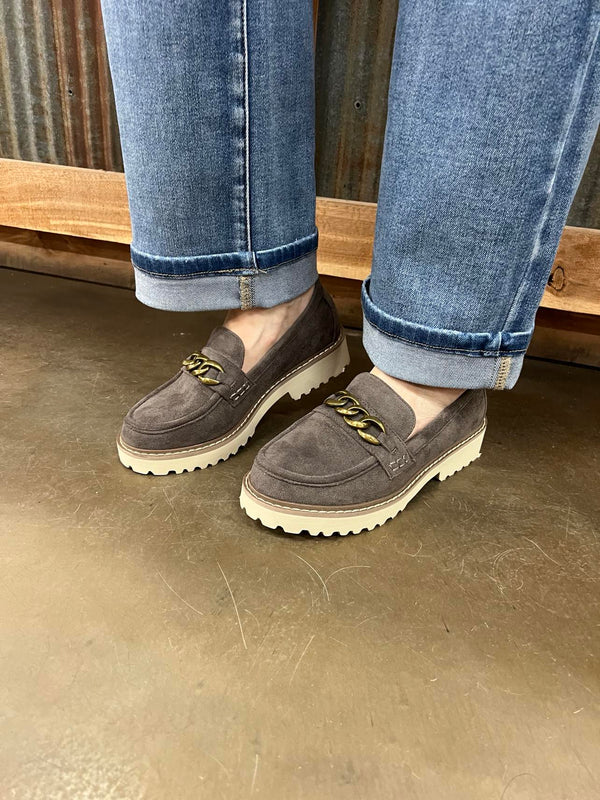 Literally Loafers by Hey Girl in Light Grey Faux Suede-Women's Casual Shoes-Corkys Footwear-Lucky J Boots & More, Women's, Men's, & Kids Western Store Located in Carthage, MO