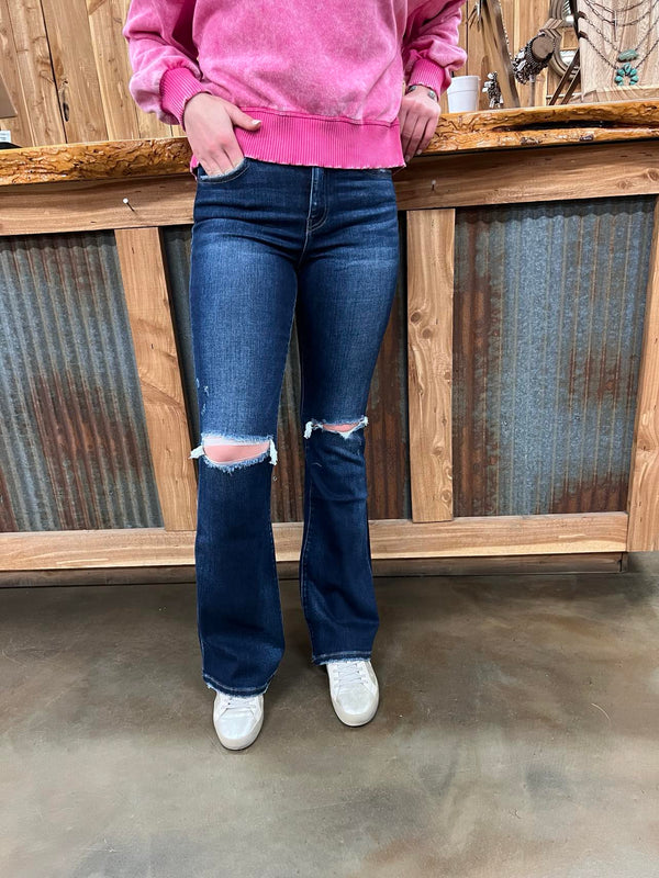 Flying Monkey Christa High Rise Flare Jeans-Women's Denim-Flying Monkey-Lucky J Boots & More, Women's, Men's, & Kids Western Store Located in Carthage, MO