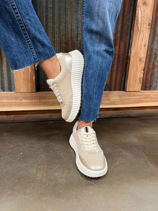 Shu Shop Selina Sneaker in Gold *FINAL SALE*-Women's Casual Shoes-Shu Shop-Lucky J Boots & More, Women's, Men's, & Kids Western Store Located in Carthage, MO