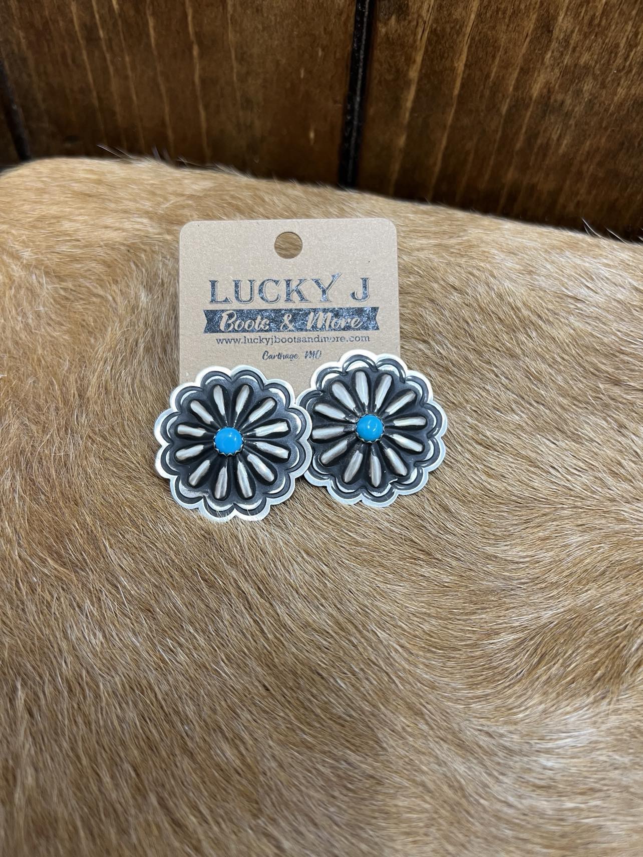 Santiago Earrings-Earrings-LJ Turquoise-Lucky J Boots & More, Women's, Men's, & Kids Western Store Located in Carthage, MO