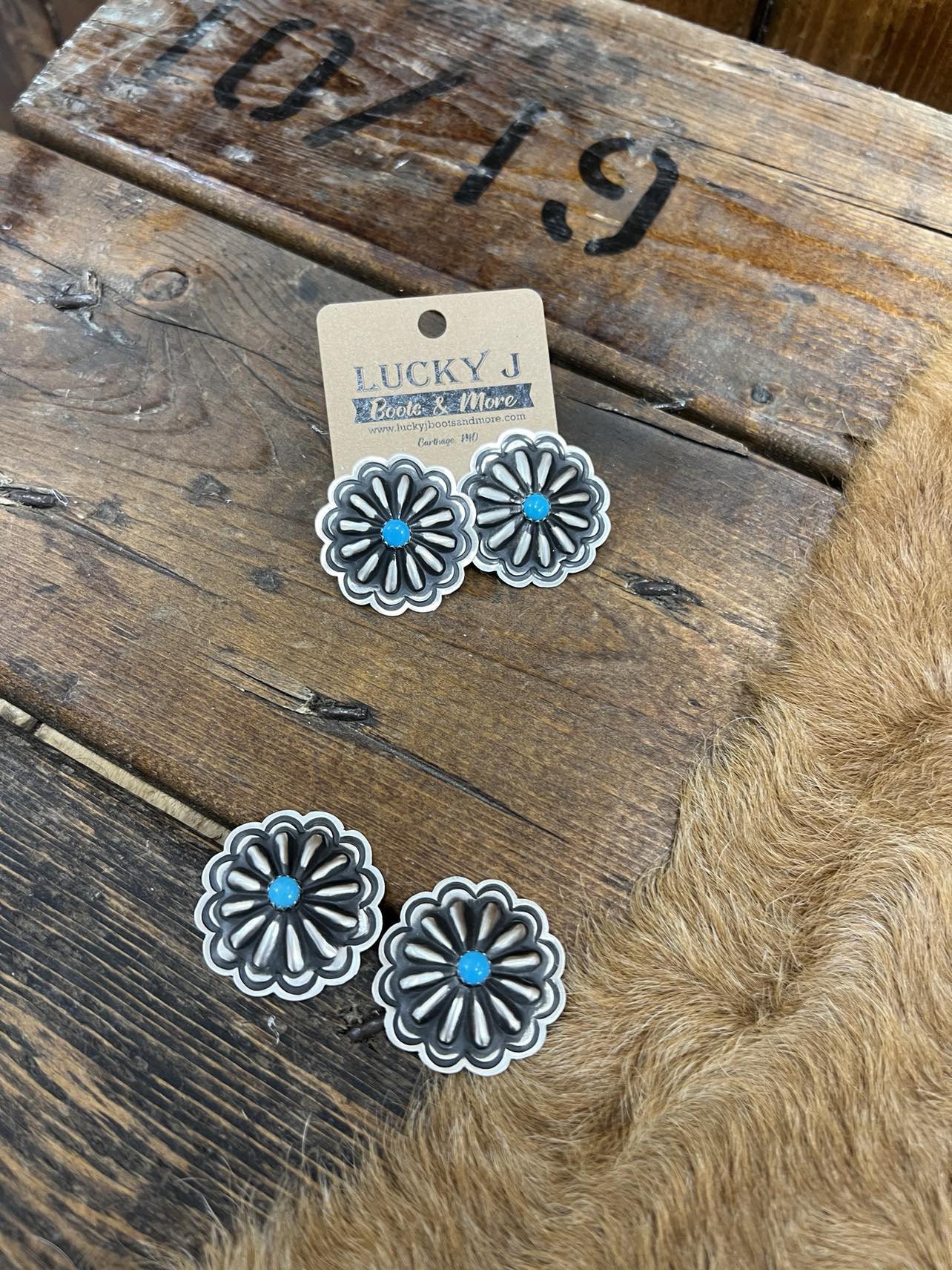 Santiago Earrings-Earrings-LJ Turquoise-Lucky J Boots & More, Women's, Men's, & Kids Western Store Located in Carthage, MO