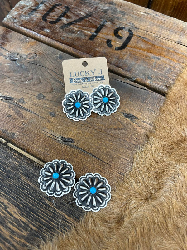 Santiago Earrings-Earrings-LJ Turquoise-Lucky J Boots & More, Women's, Men's, & Kids Western Store Located in Carthage, MO