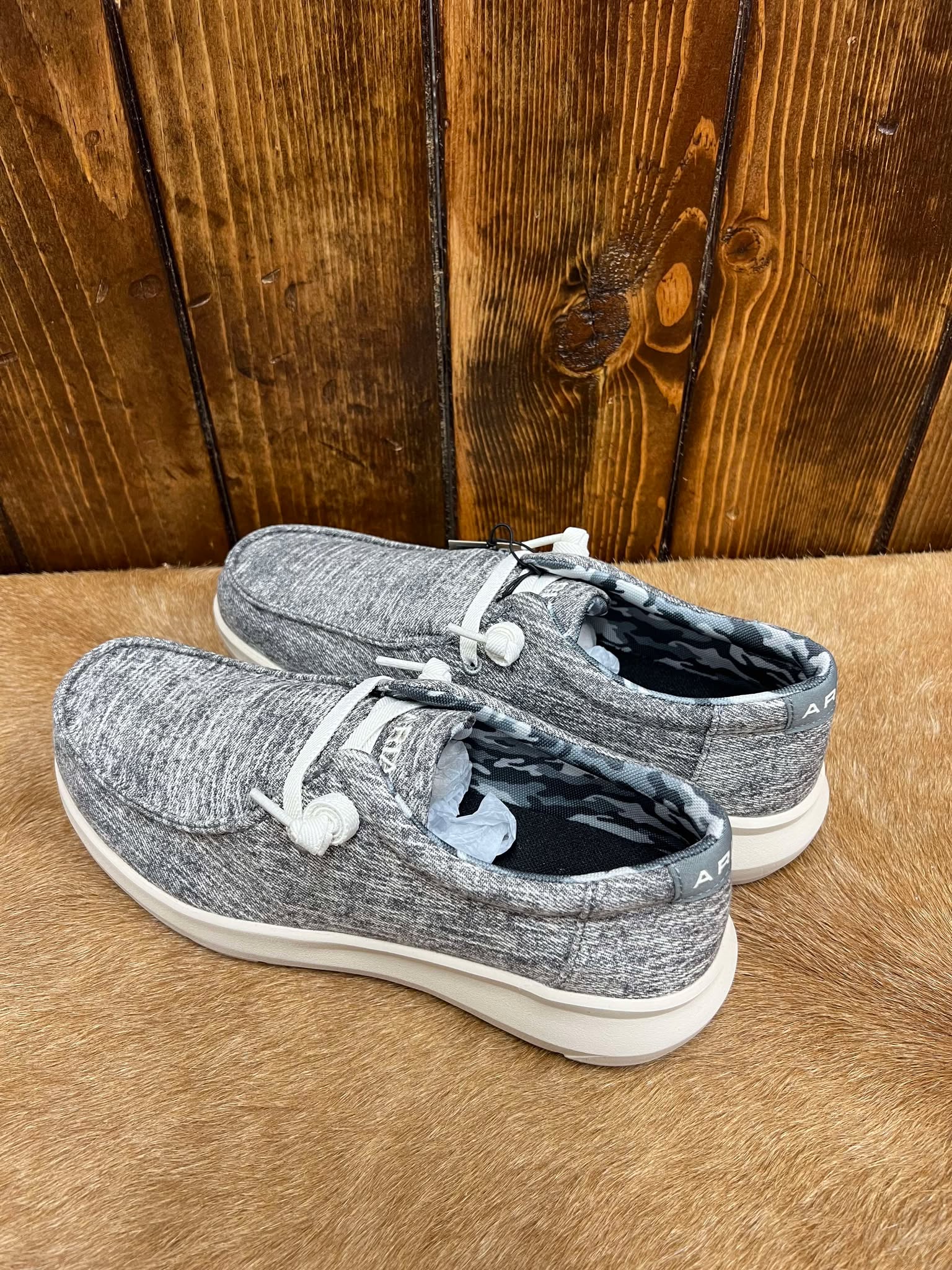 Men's Ariat Hilo in Washed Gray Denim-Men's Casual Shoes-Ariat-Lucky J Boots & More, Women's, Men's, & Kids Western Store Located in Carthage, MO