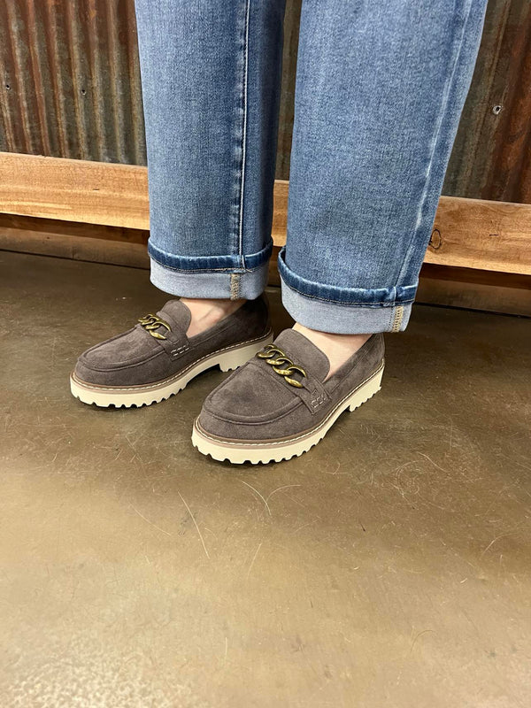 Literally Loafers by Hey Girl in Light Grey Faux Suede-Women's Casual Shoes-Corkys Footwear-Lucky J Boots & More, Women's, Men's, & Kids Western Store Located in Carthage, MO