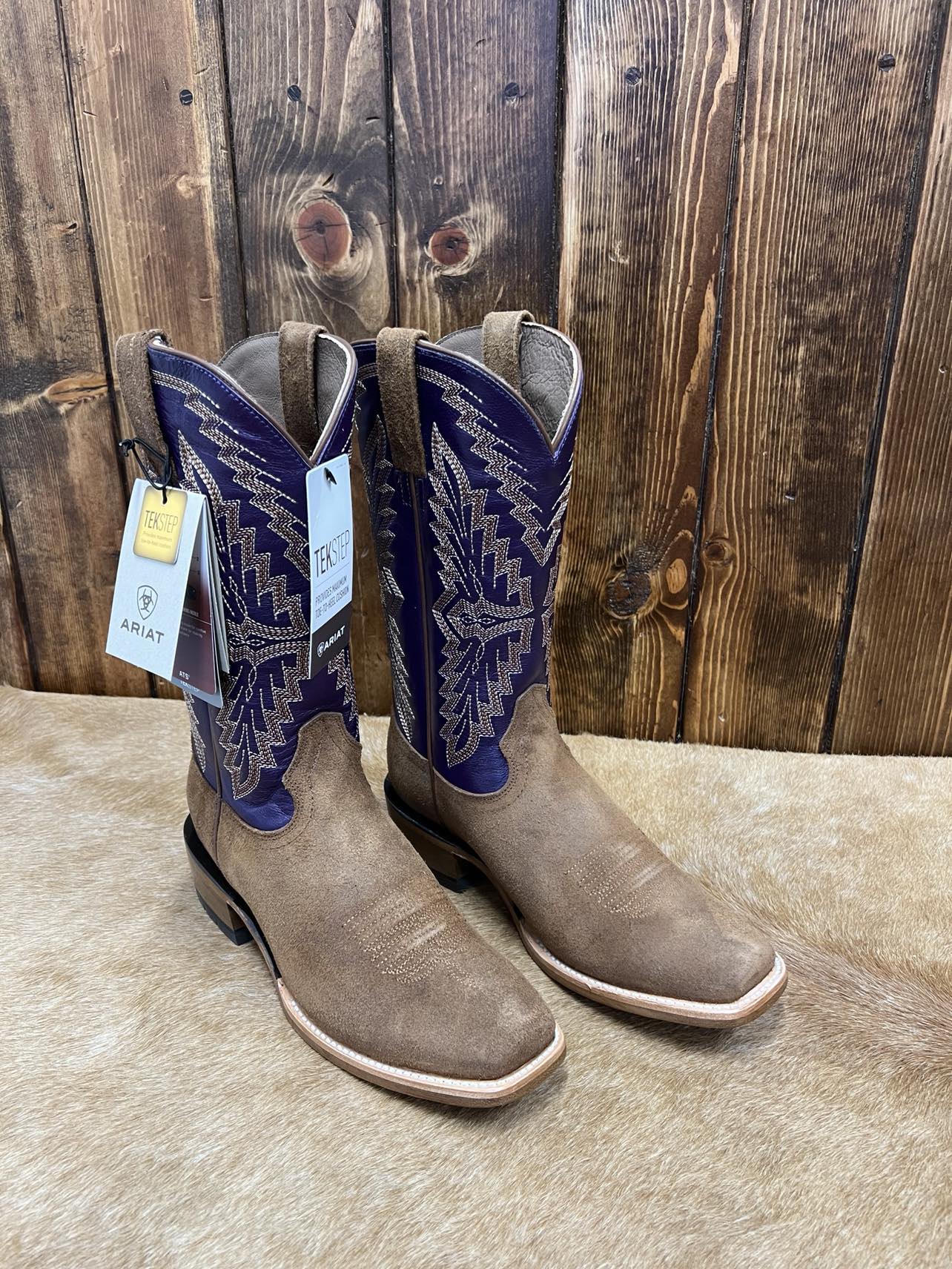 Men's Ariat Futurity Showman Foothill Brown Roughout & Violet Boots-Men's Boots-Ariat-Lucky J Boots & More, Women's, Men's, & Kids Western Store Located in Carthage, MO