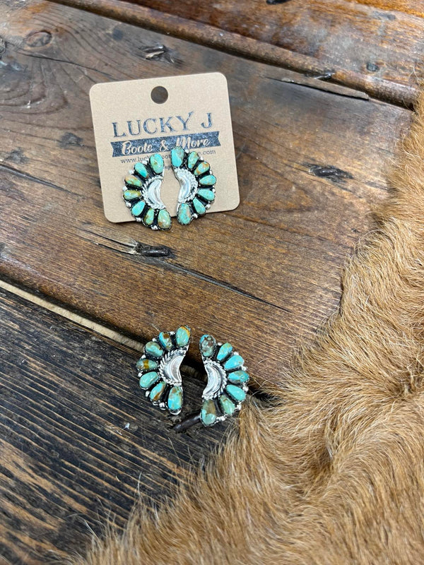 Rome Earrings-Earrings-LJ Turquoise-Lucky J Boots & More, Women's, Men's, & Kids Western Store Located in Carthage, MO