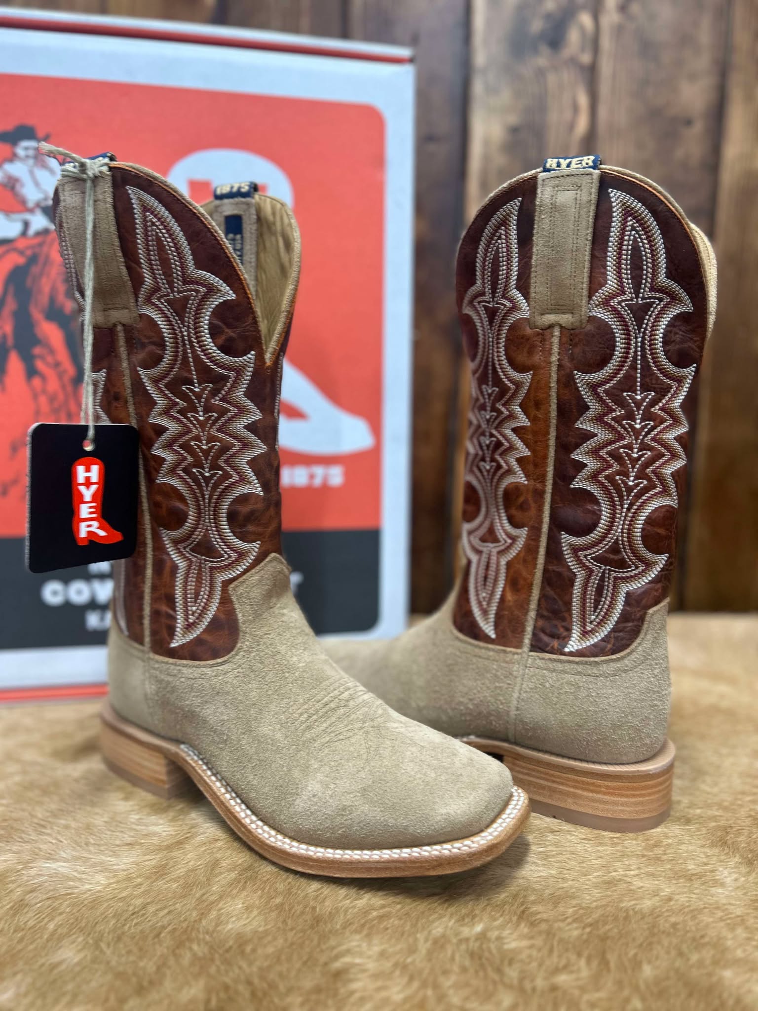 Men's Hyer Holton Tan Boots-Men's Boots-HYER Boots-Lucky J Boots & More, Women's, Men's, & Kids Western Store Located in Carthage, MO