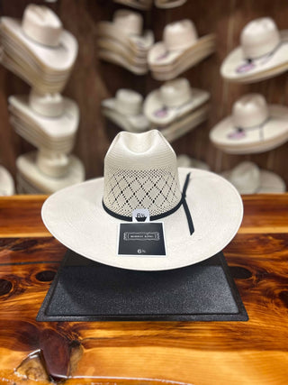 Rodeo King Quenten Double Diamond 4.5" Flat Brim-Straw Cowboy Hats-Rodeo King-Lucky J Boots & More, Women's, Men's, & Kids Western Store Located in Carthage, MO