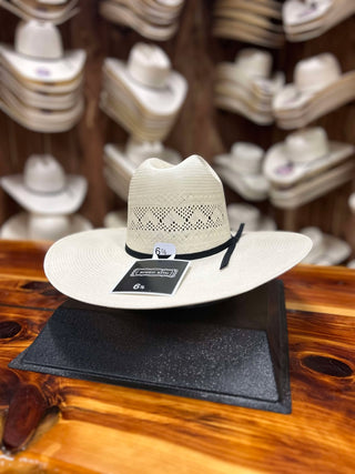 Rodeo King Quenten High Point Straw Hat 4.5" Flat Brim-Straw Cowboy Hats-Rodeo King-Lucky J Boots & More, Women's, Men's, & Kids Western Store Located in Carthage, MO