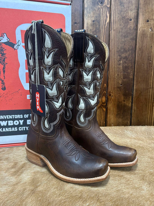 Women's Hyer Rozel Brown Boots-Women's Boots-HYER Boots-Lucky J Boots & More, Women's, Men's, & Kids Western Store Located in Carthage, MO