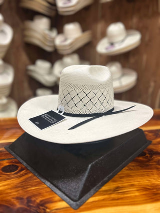 Rodeo King Quenten Double Diamond 4.5" Flat Brim-Straw Cowboy Hats-Rodeo King-Lucky J Boots & More, Women's, Men's, & Kids Western Store Located in Carthage, MO