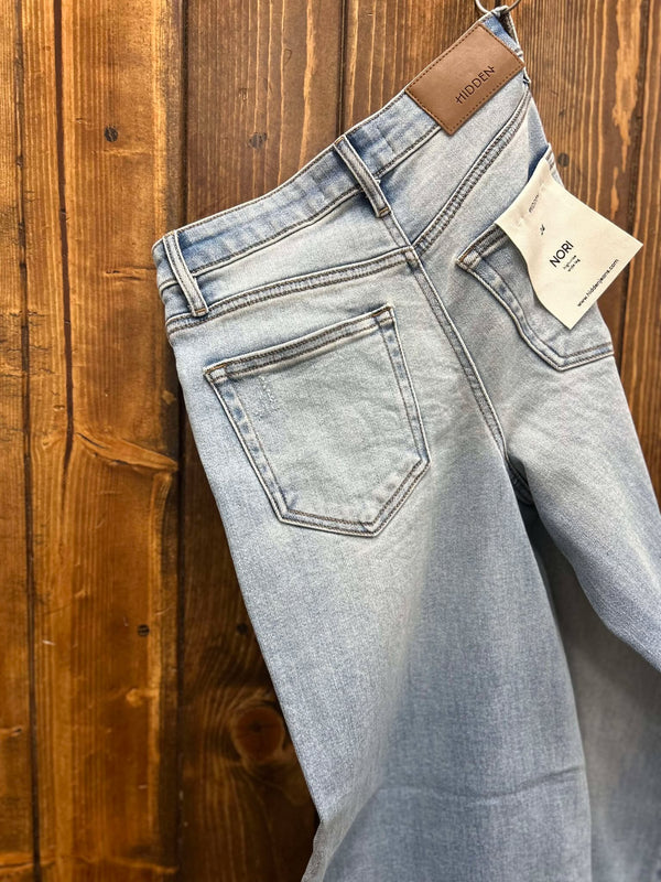 Hidden Nori High Rise Wide Leg Cuffed Jeans-Women's Denim-HIDDEN-Lucky J Boots & More, Women's, Men's, & Kids Western Store Located in Carthage, MO