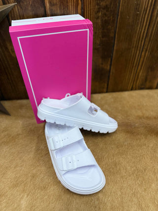Corkys Cabana Sandal in White *FINAL SALE*-Sandals-Corkys Footwear-Lucky J Boots & More, Women's, Men's, & Kids Western Store Located in Carthage, MO