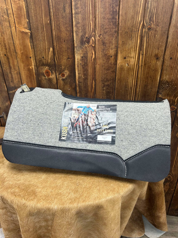 Best Ever Black Leather 32x32 1.25" Kush Saddle Pad-Saddle Pads-Best Ever-Lucky J Boots & More, Women's, Men's, & Kids Western Store Located in Carthage, MO