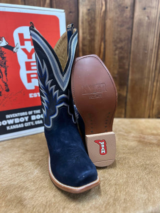 Men's Hyer Culver Dark Navy Roughout Boot-Men's Boots-HYER Boots-Lucky J Boots & More, Women's, Men's, & Kids Western Store Located in Carthage, MO