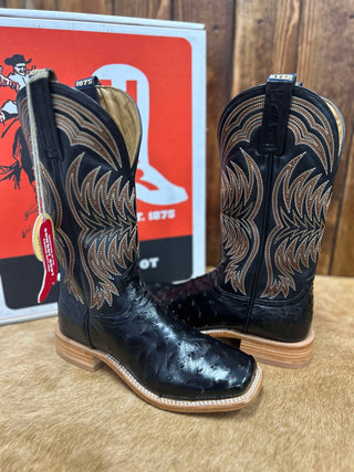 Men's Hyer Langdon Black Ostrich Boot-Men's Boots-HYER Boots-Lucky J Boots & More, Women's, Men's, & Kids Western Store Located in Carthage, MO