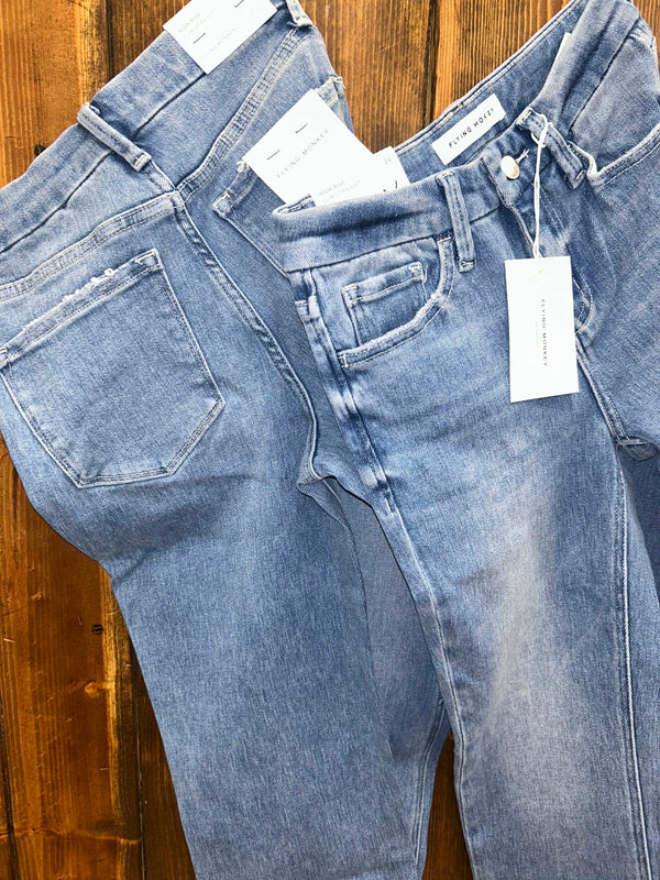 Women's Flying Monkey Gianna High Rise Slim Straight Jean-Women's Denim-Flying Monkey-Lucky J Boots & More, Women's, Men's, & Kids Western Store Located in Carthage, MO