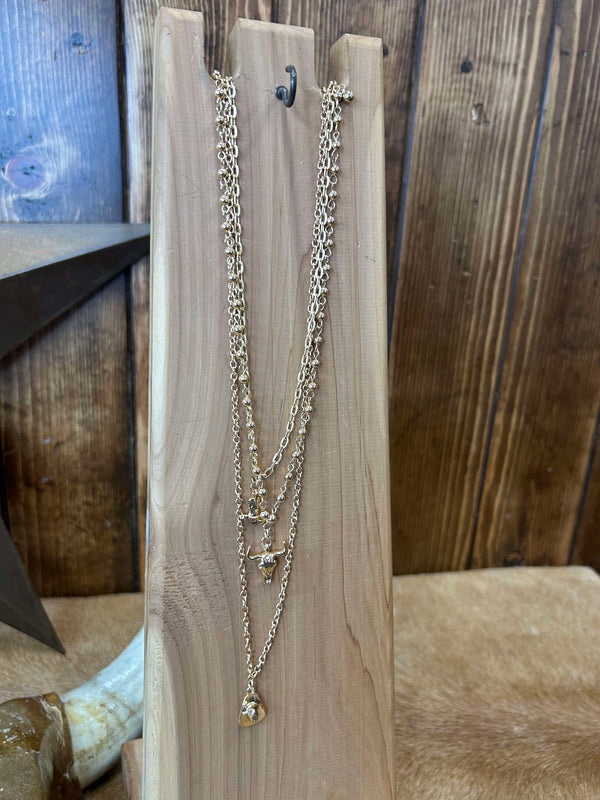 West & Co. Multi-Layer Chain Necklace-Necklaces-WEST & CO-Lucky J Boots & More, Women's, Men's, & Kids Western Store Located in Carthage, MO