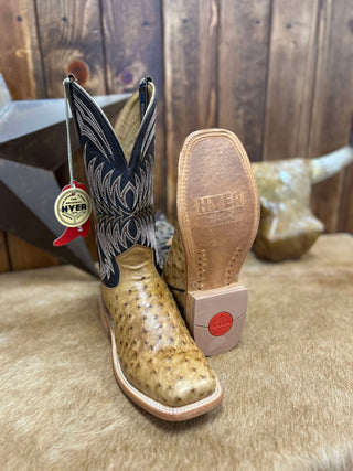 Men's Hyer Langdon Tan Ostrich Boot-Men's Boots-HYER Boots-Lucky J Boots & More, Women's, Men's, & Kids Western Store Located in Carthage, MO
