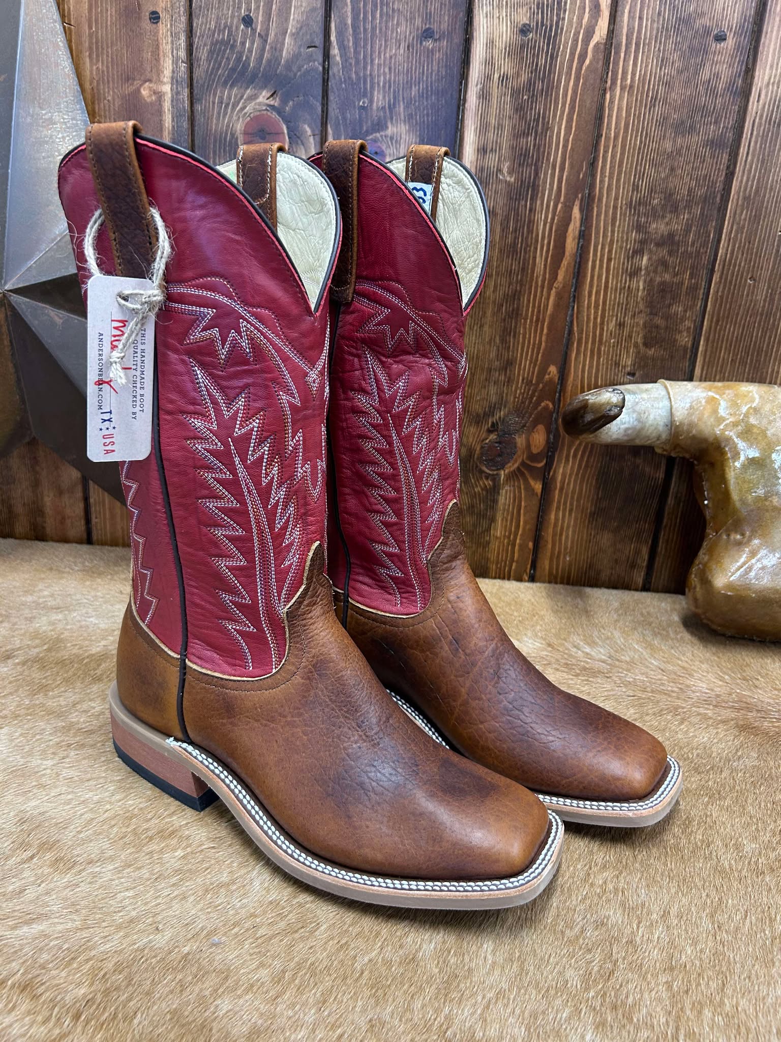 Men's Anderson Bean Whiskey Yak & Tristan V-Crunch Kidskin Boots-Men's Boots-Anderson Bean-Lucky J Boots & More, Women's, Men's, & Kids Western Store Located in Carthage, MO