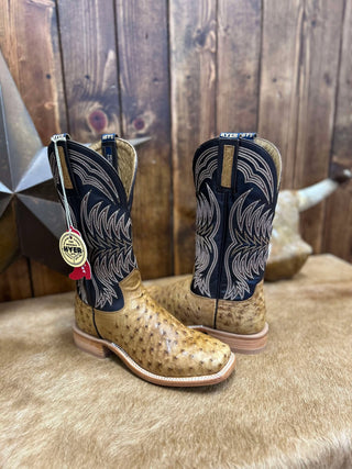 Men's Hyer Langdon Tan Ostrich Boot-Men's Boots-HYER Boots-Lucky J Boots & More, Women's, Men's, & Kids Western Store Located in Carthage, MO