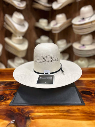 Rodeo King Open Crown High Point 4 1/2" Flat Straw Hat-Straw Cowboy Hats-Rodeo King-Lucky J Boots & More, Women's, Men's, & Kids Western Store Located in Carthage, MO