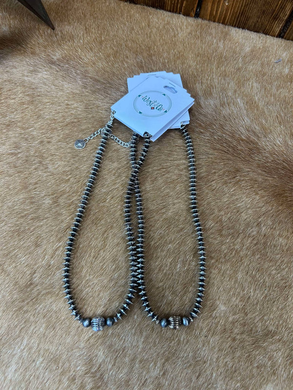 West & Co. 18" Burnished Disc Necklace-Necklaces-WEST & CO-Lucky J Boots & More, Women's, Men's, & Kids Western Store Located in Carthage, MO