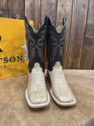 Men's R. Watson Saddle Caiman Belly Boot-Men's Boots-R. Watson-Lucky J Boots & More, Women's, Men's, & Kids Western Store Located in Carthage, MO