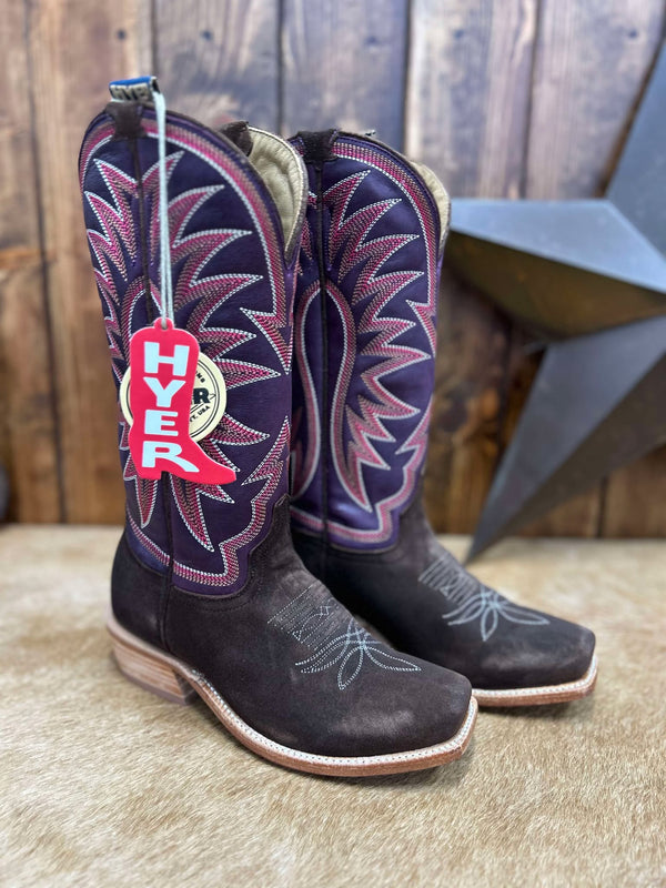 Women's Hyer Rose Hill Brown Roughout Boots-Women's Boots-HYER Boots-Lucky J Boots & More, Women's, Men's, & Kids Western Store Located in Carthage, MO