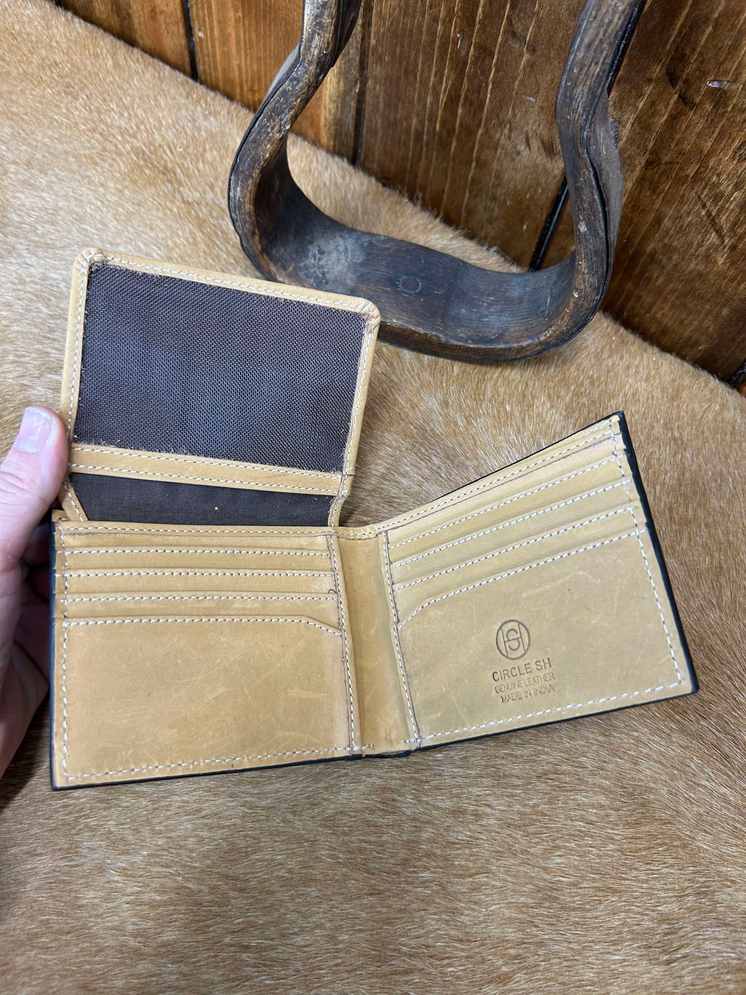 Circle SH Bifold Wallets-Wallets-WESTERN FASHION ACCESSORIES-Lucky J Boots & More, Women's, Men's, & Kids Western Store Located in Carthage, MO