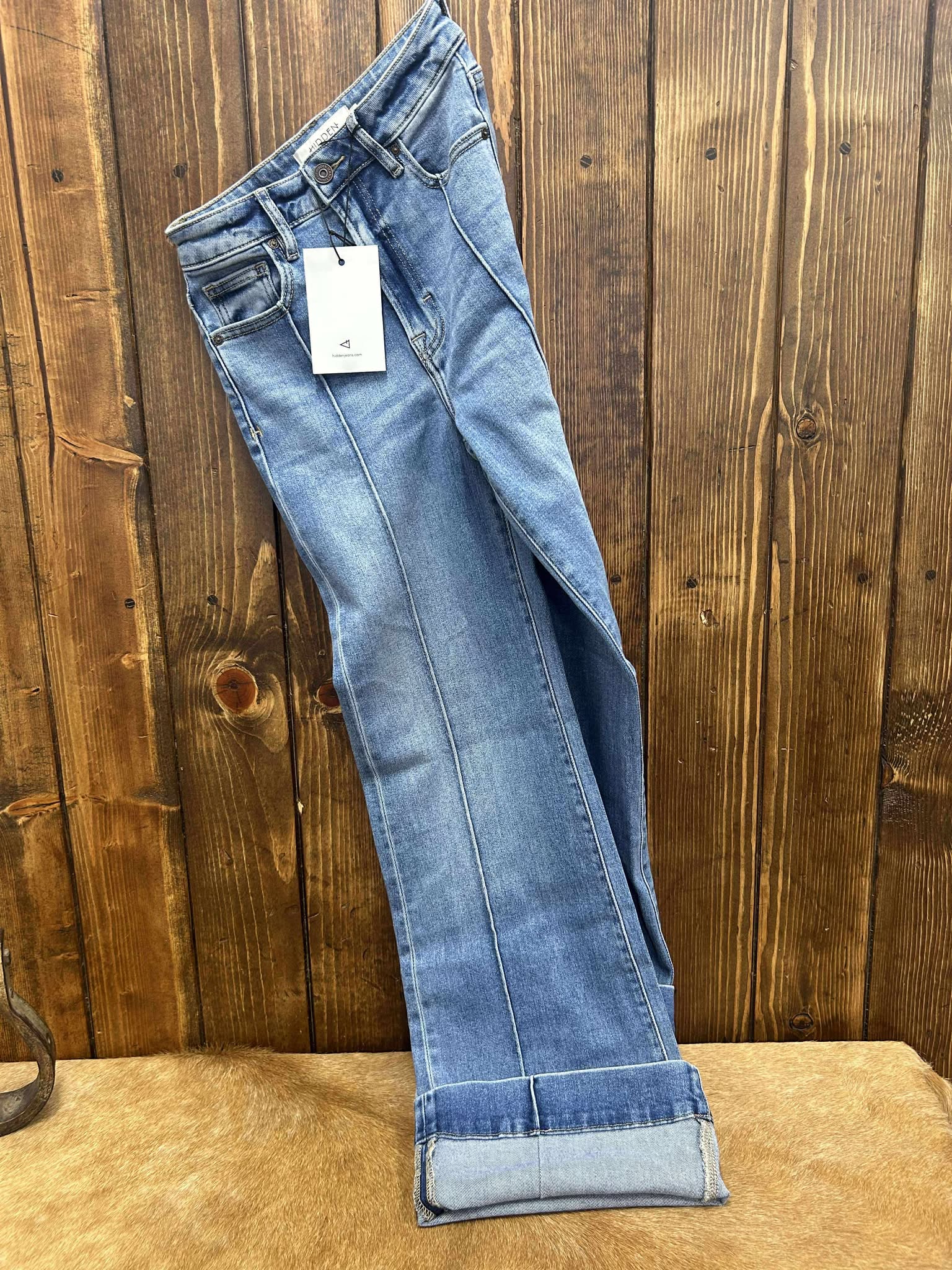 Hidden Naya Mid Rise Wide Leg Jean-Women's Denim-HIDDEN-Lucky J Boots & More, Women's, Men's, & Kids Western Store Located in Carthage, MO