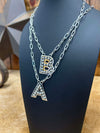 Sterling Silver Initial Necklace-Necklaces-LJ Turquoise-Lucky J Boots & More, Women's, Men's, & Kids Western Store Located in Carthage, MO