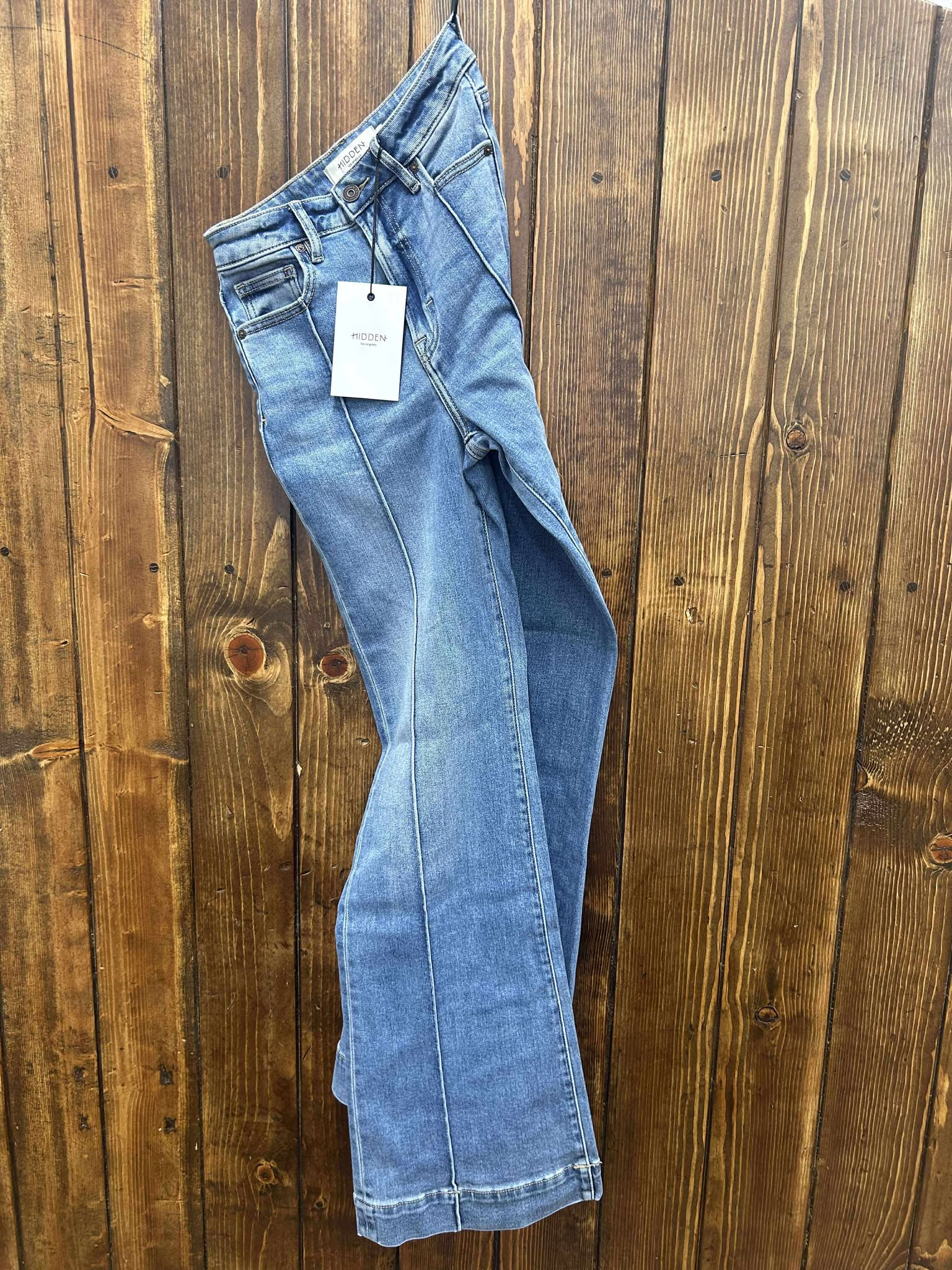 Hidden Naya Mid Rise Wide Leg Jean-Women's Denim-HIDDEN-Lucky J Boots & More, Women's, Men's, & Kids Western Store Located in Carthage, MO