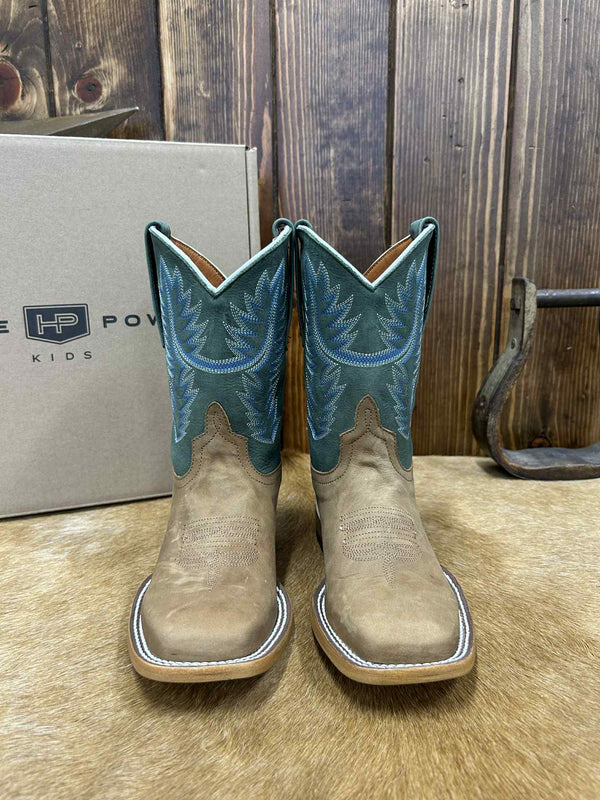 Kid's Horse Power Tan Pull Up Boot-Kids Boots-Horse Power-Lucky J Boots & More, Women's, Men's, & Kids Western Store Located in Carthage, MO