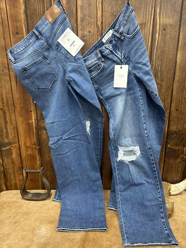 Women's Hidden Charlie Mid Rise Basic Dad Jean