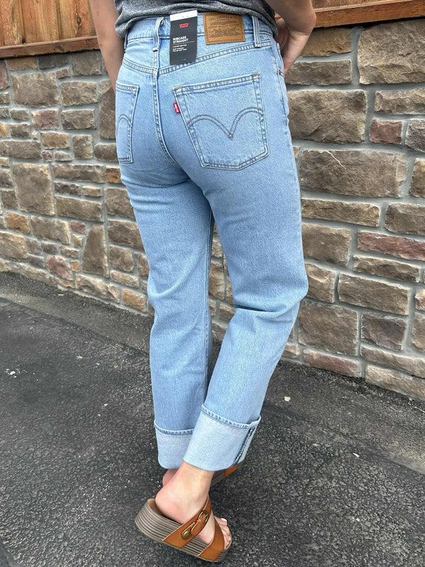 Levi's Ribcage Full Length Straight Leg in Light Wash-Women's Denim-Levi's-Lucky J Boots & More, Women's, Men's, & Kids Western Store Located in Carthage, MO