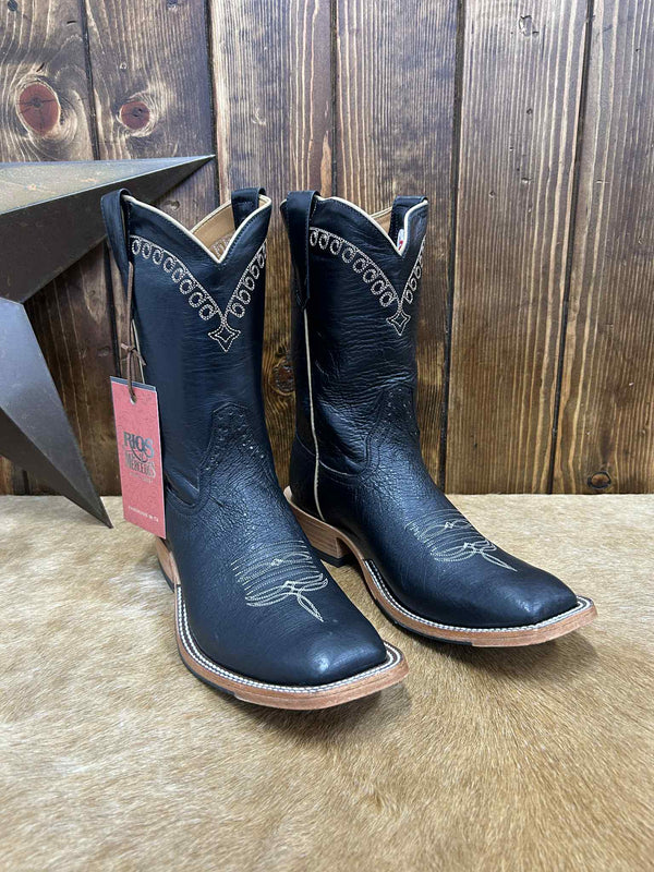 Men's Rios of Mercedes Black Smooth Quill Ostrich Boot-Men's Boots-Rios of Mercedes-Lucky J Boots & More, Women's, Men's, & Kids Western Store Located in Carthage, MO