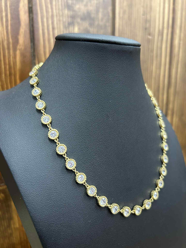Gold Daimond Necklace-Necklaces-LJ Fashion Jewelry-Lucky J Boots & More, Women's, Men's, & Kids Western Store Located in Carthage, MO
