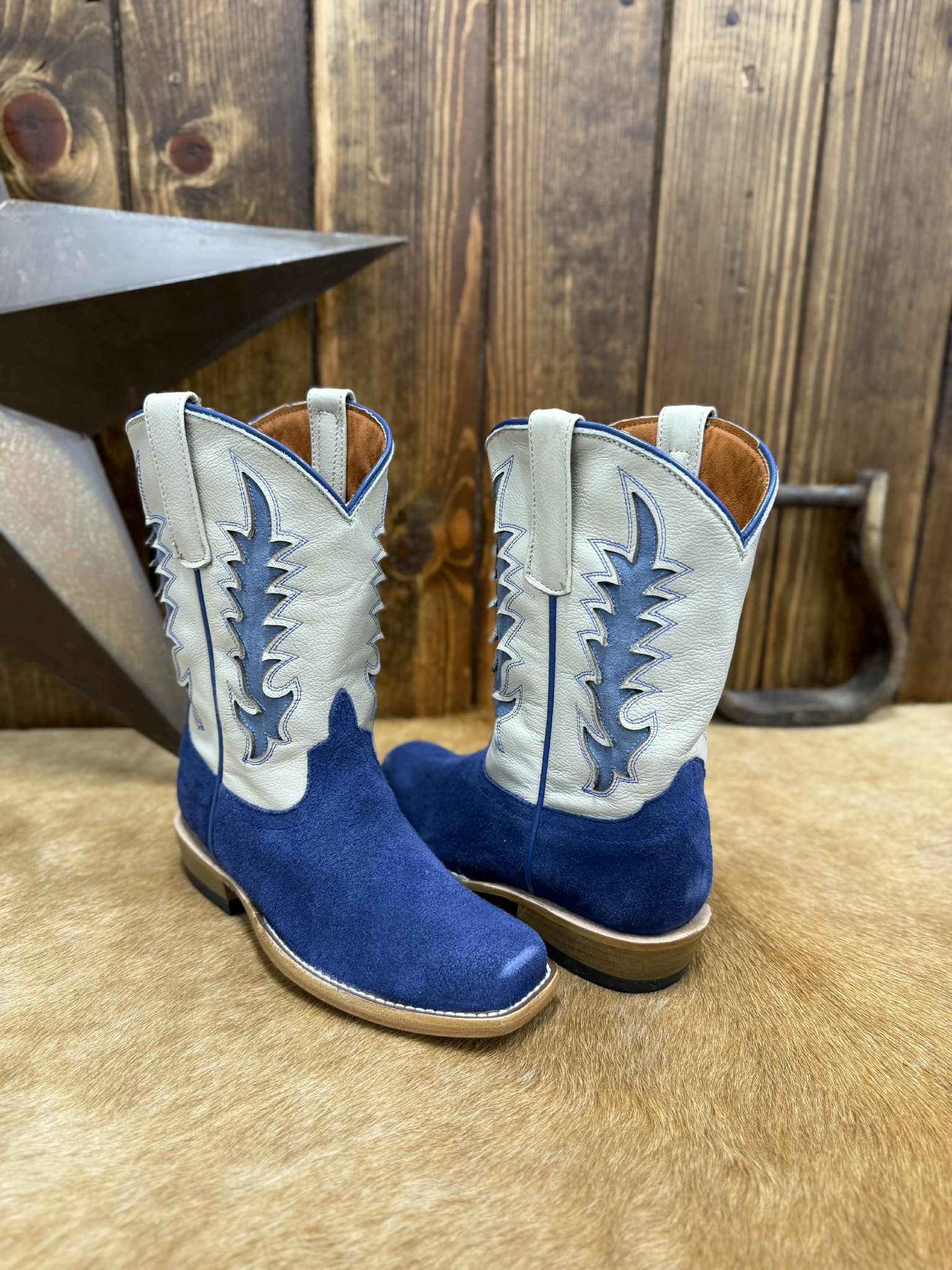 Kid's Macie Bean Blue Suede Boot-Kids Boots-Macie Bean-Lucky J Boots & More, Women's, Men's, & Kids Western Store Located in Carthage, MO